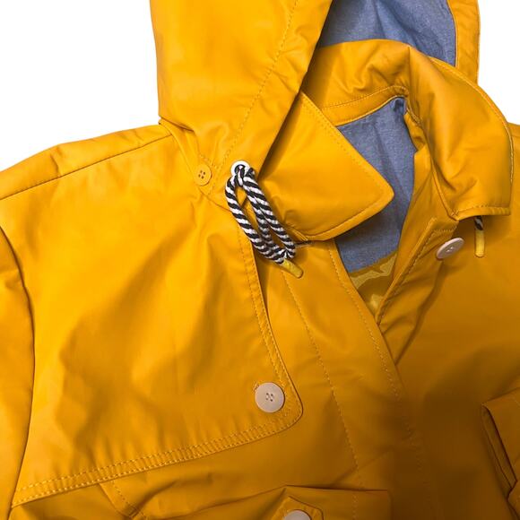 Talbots Yellow Long Hooded Trench Coat 3X - Picture 6 of 9